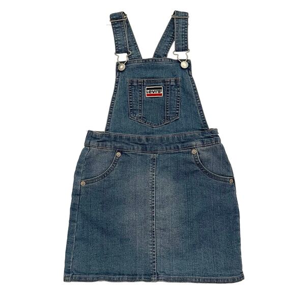 Levi's Overall Dress Girl's Small 4 5 Denim Blue Jumper Casual Americana - Picture 1 of 8